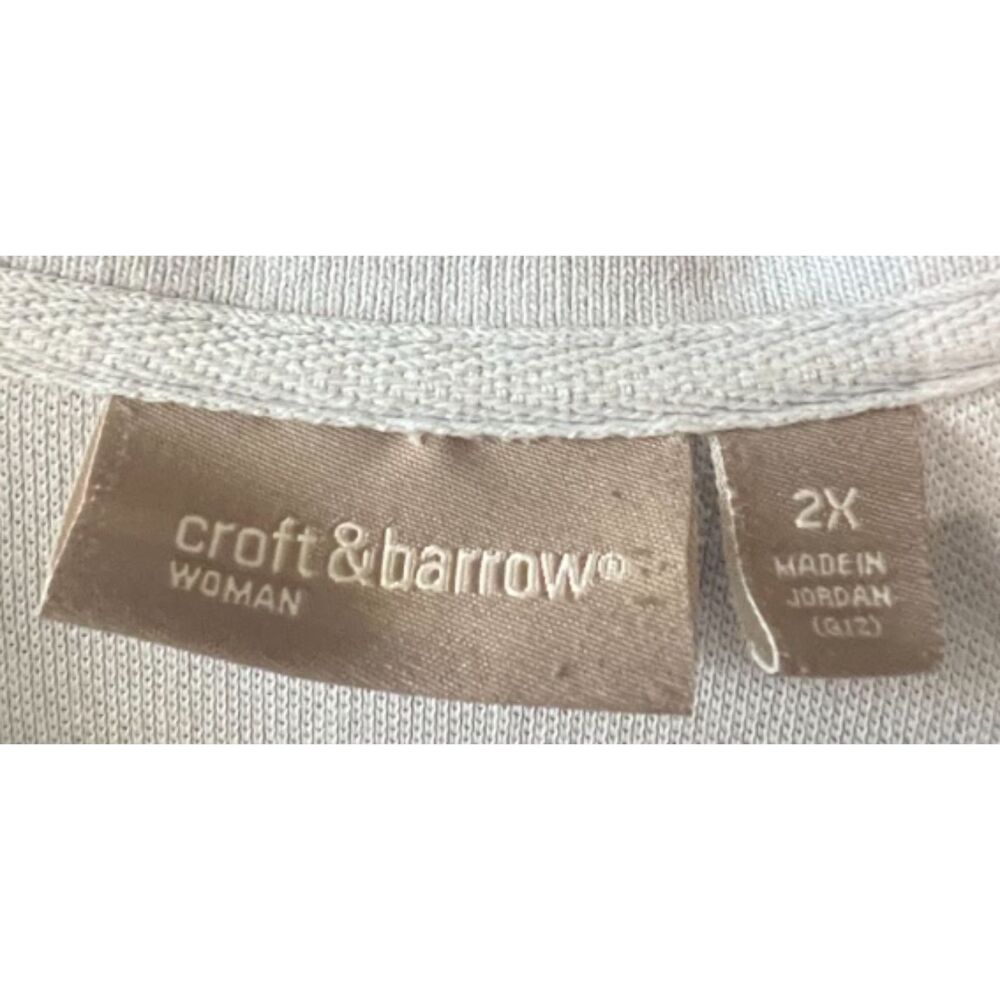 Croft & Barrow Woman 2X Light Blue Short Sleeve Polo Shirt Plus Size